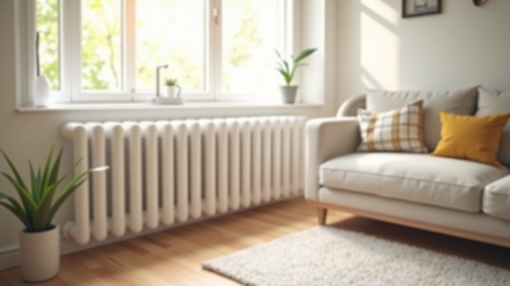 Radiateur dégagé avec meubles éloignés pour une meilleure circulation d'air chaud