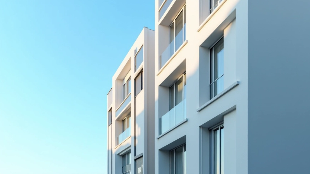 Immeuble d'habitation avec feuilles affichées sur la façade