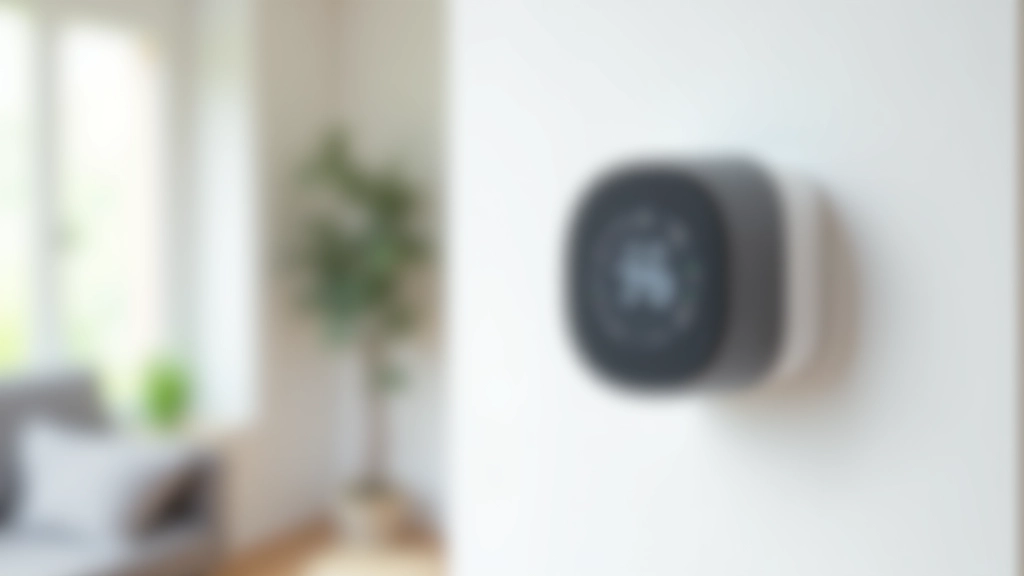 Thermostat intelligent affichant la température sur un mur blanc